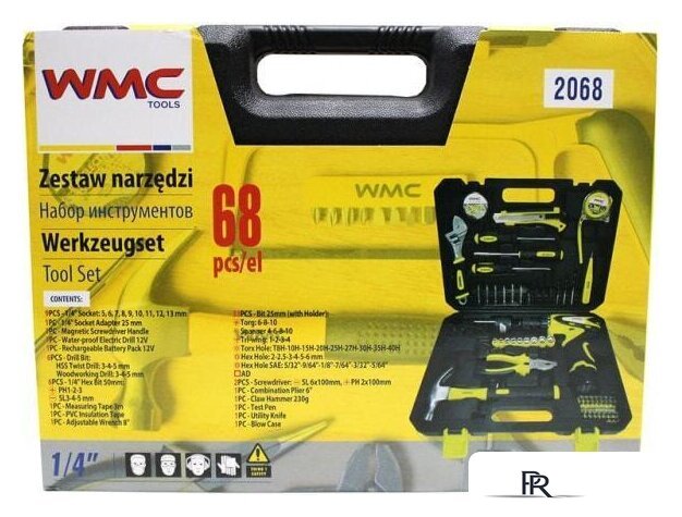 Дрель-шуруповерт WMC Tools 2068 (с 2-мя АКБ, кейс, набор оснастки) - Изображение №2 — Интернет-магазин ПроЗаказ