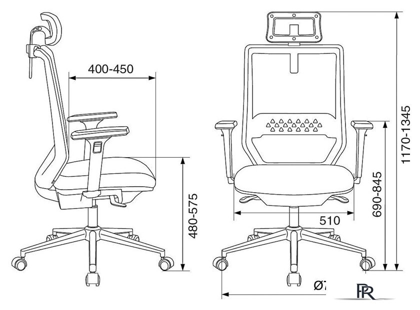 Офисное кресло Бюрократ MC-612N-H/B/418B (черный) - Изображение №7 — Интернет-магазин ПроЗаказ