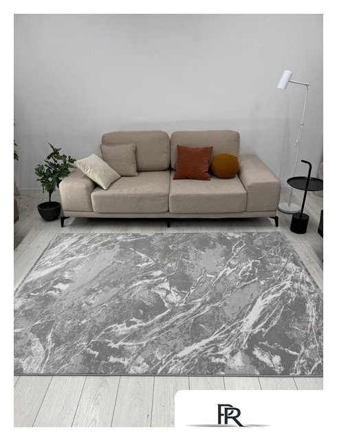 Ковер для жилой комнаты Radjab Carpet Афина Прямоугольник 9012A 12846RK (1.6x2.3, Grey/Grey) - Изображение №3 — Интернет-магазин ПроЗаказ