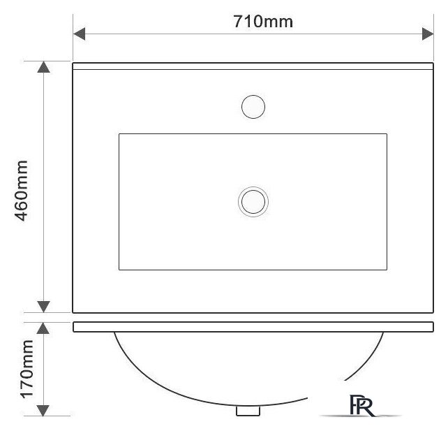  ЗОВ Тумба с умывальником Парма 70 P70LWP0MWMC1B-OL70 (белый матовый) - Изображение №5 — Интернет-магазин ПроЗаказ