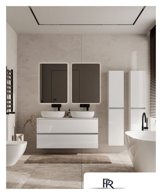  ЗОВ Шкаф-пенал для ванной Лира 150 LP150MW0MWGVA (белый глянец) - Изображение №4 — Интернет-магазин ПроЗаказ