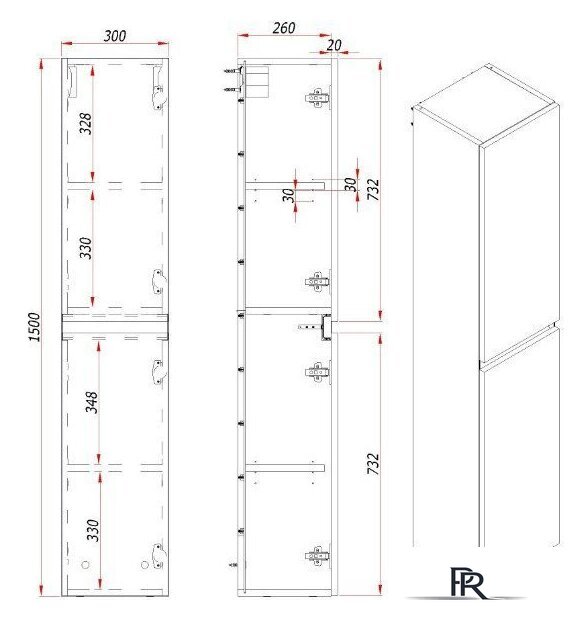  ЗОВ Шкаф-пенал для ванной Лира 150 LP150MW0MWGVA (белый глянец) - Изображение №5 — Интернет-магазин ПроЗаказ
