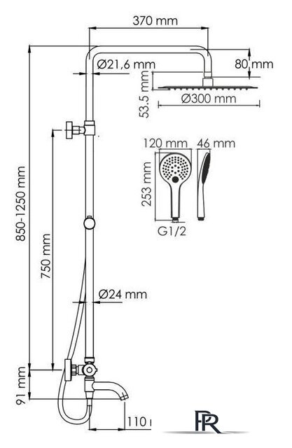Душевая система  Wasserkraft A188.161.155.WM Thermo - Изображение №3 — Интернет-магазин ПроЗаказ