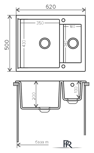 Кухонная мойка Polygran Brig-620 (черный 16) - Изображение №2 — Интернет-магазин ПроЗаказ