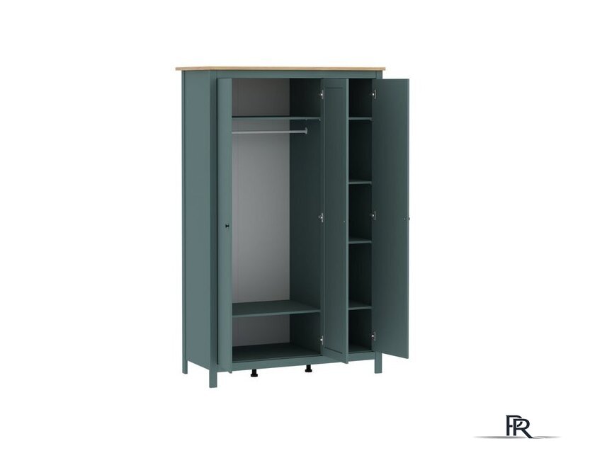 Шкаф распашной Mio Tesoro Сага с зеркалом 2.08.01.040.16 (темно-бирюзовый/ясень) - Изображение №3 — Интернет-магазин ПроЗаказ