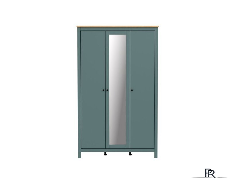 Шкаф распашной Mio Tesoro Сага с зеркалом 2.08.01.040.16 (темно-бирюзовый/ясень) - Изображение №2 — Интернет-магазин ПроЗаказ