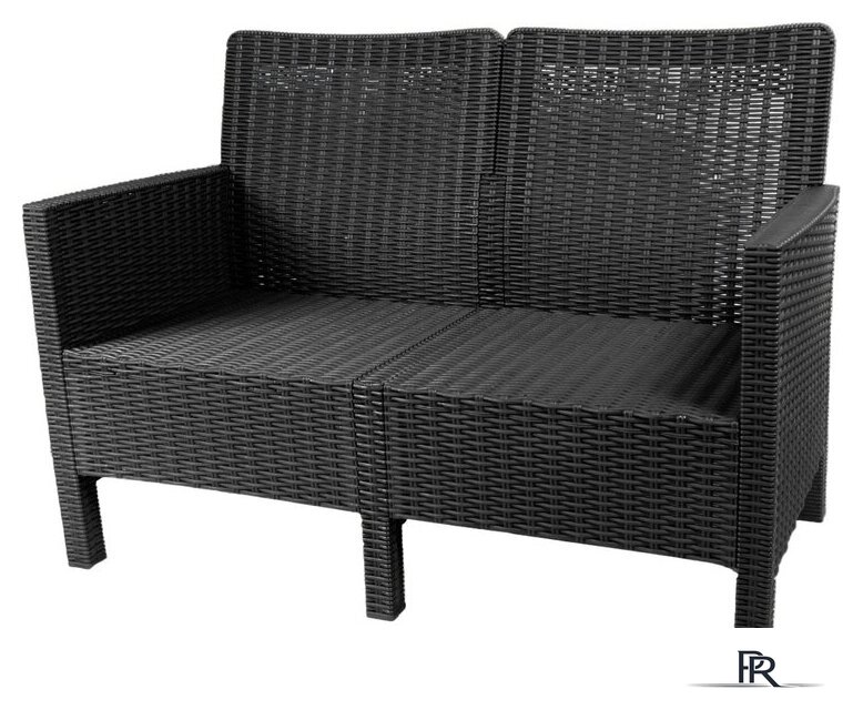 Скамейка ВПМ Ротанг 2-х местный 6199086 (темно-серый) - Изображение №1 — Интернет-магазин ПроЗаказ