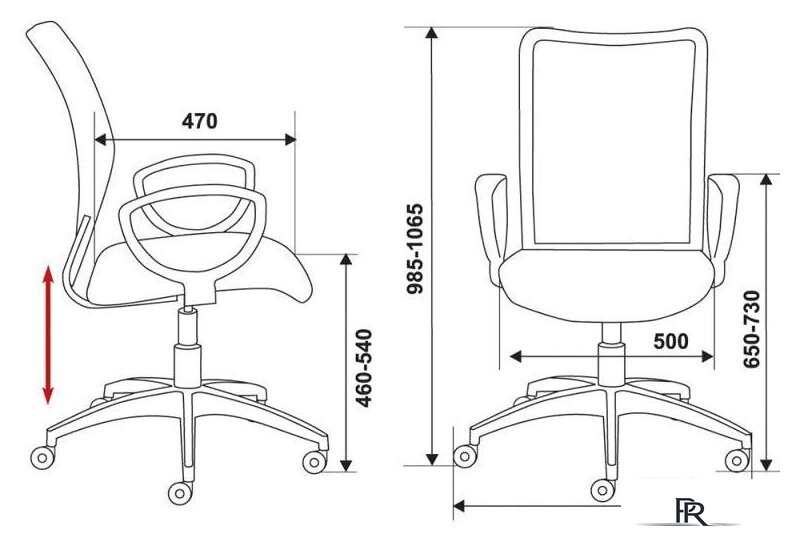 Офисное кресло Бюрократ CH-599/R/TW-97N - Изображение №6 — Интернет-магазин ПроЗаказ