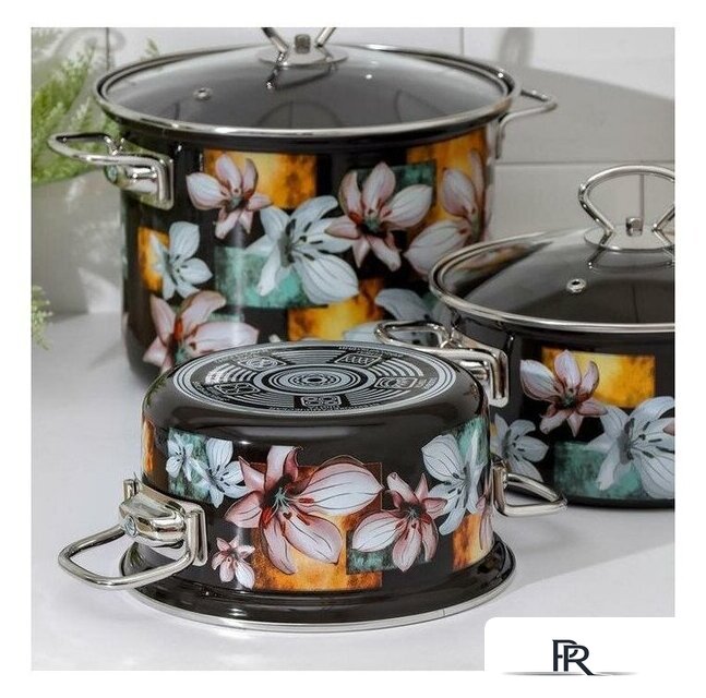 Набор кастрюль КМЗ Адель 5 1 Элит (3шт, коричневый) - Изображение №3 — Интернет-магазин ПроЗаказ