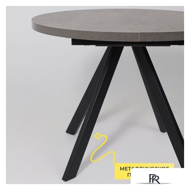 Кухонный стол Мамадома Rondo M-100 раздвижной 100-135 (дымчатая керамика/черный) - Изображение №6 — Интернет-магазин ПроЗаказ
