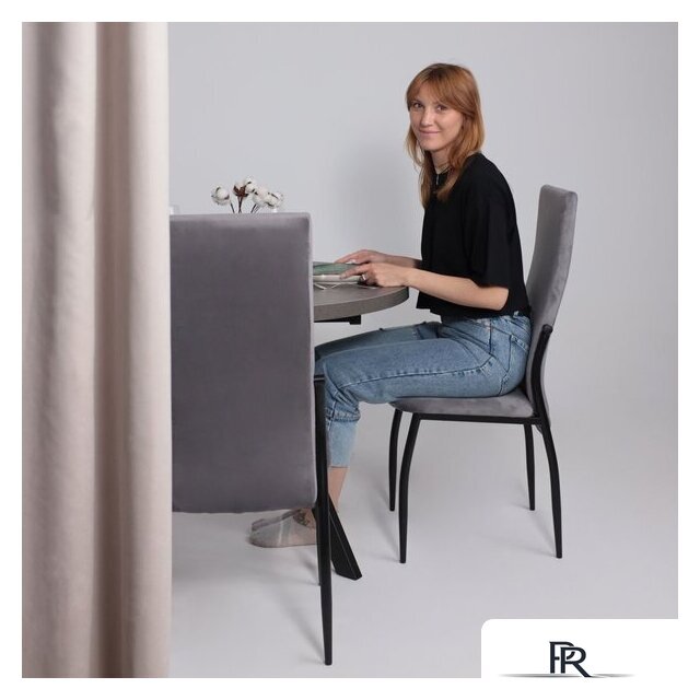 Кухонный стол Мамадома Rondo M-100 раздвижной 100-135 (дымчатая керамика/черный) - Изображение №7 — Интернет-магазин ПроЗаказ