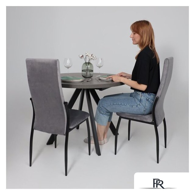 Кухонный стол Мамадома Rondo M-100 раздвижной 100-135 (дымчатая керамика/черный) - Изображение №8 — Интернет-магазин ПроЗаказ