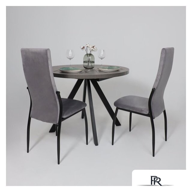 Кухонный стол Мамадома Rondo M-100 раздвижной 100-135 (дымчатая керамика/черный) - Изображение №10 — Интернет-магазин ПроЗаказ