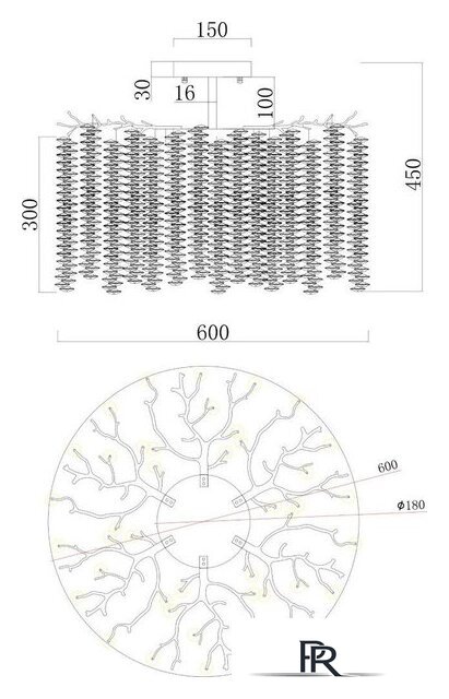 Подвесная люстра Kinklight Шанти 07871-60PD.33 (золото) - Изображение №3 — Интернет-магазин ПроЗаказ
