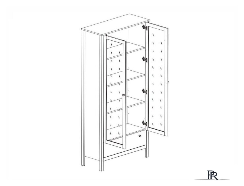 Шкаф-витрина Black Red White Loft REG2W1S (дуб вотан/черный) - Изображение №3 — Интернет-магазин ПроЗаказ