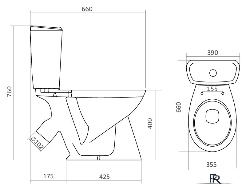 Унитаз напольный Santek Бриз (1WH202569) - Изображение №2 — Интернет-магазин ПроЗаказ