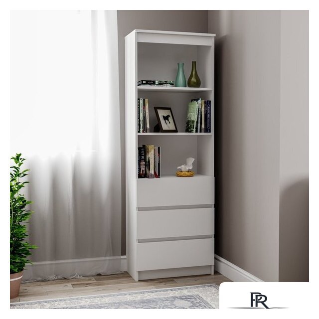 Книжный шкаф ДСВ Мори МСТ 600.3 (белый) - Изображение №1 — Интернет-магазин ПроЗаказ