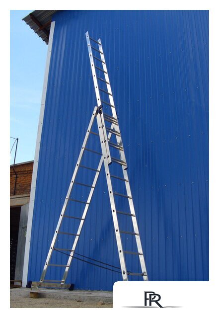 Лестница-стремянка Алюмет трехсекционная универсальная 5309 3x9 - Изображение №5 — Интернет-магазин ПроЗаказ