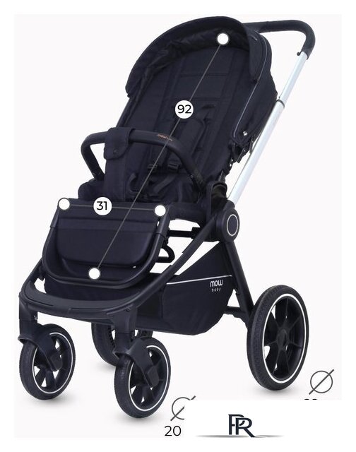 Универсальная коляска Rant MOWbaby Zoom PU (2 в 1, silver black) - Изображение №16 — Интернет-магазин ПроЗаказ