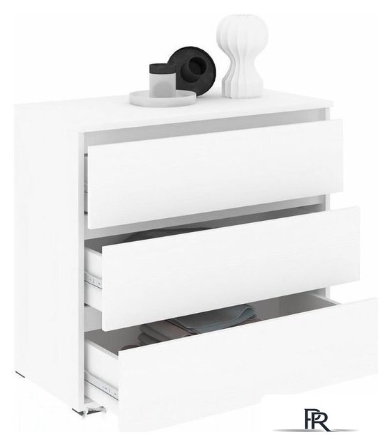 Комод Кортекс-мебель Бари 80 3ш (белый/белый/белый) - Изображение №2 — Интернет-магазин ПроЗаказ