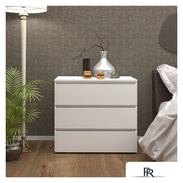 Комод Кортекс-мебель Бари 80 3ш (белый/белый/белый) - Изображение №3 — Интернет-магазин ПроЗаказ