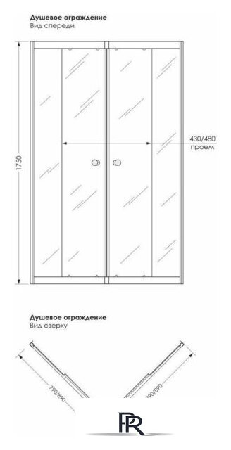 Душевой уголок Метакам Universal Black 80x80 KKS_013566 (прозрачное стекло) - Изображение №5 — Интернет-магазин ПроЗаказ