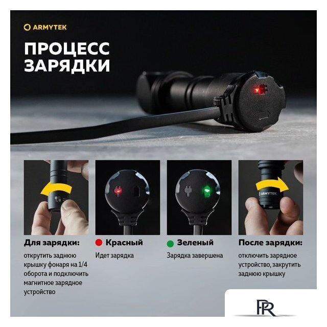 Фонарь Armytek Wizard C2 WG Magnet USB (белый) - Изображение №4 — Интернет-магазин ПроЗаказ