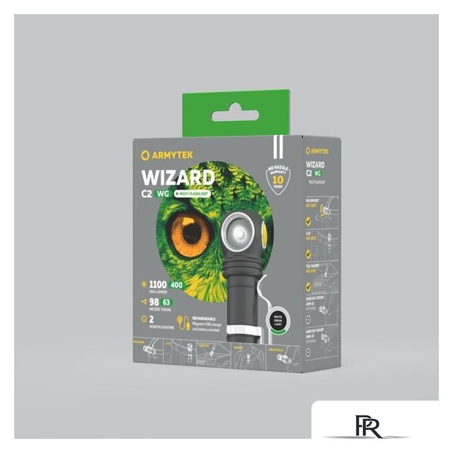 Фонарь Armytek Wizard C2 WG Magnet USB (белый) - Изображение №12 — Интернет-магазин ПроЗаказ