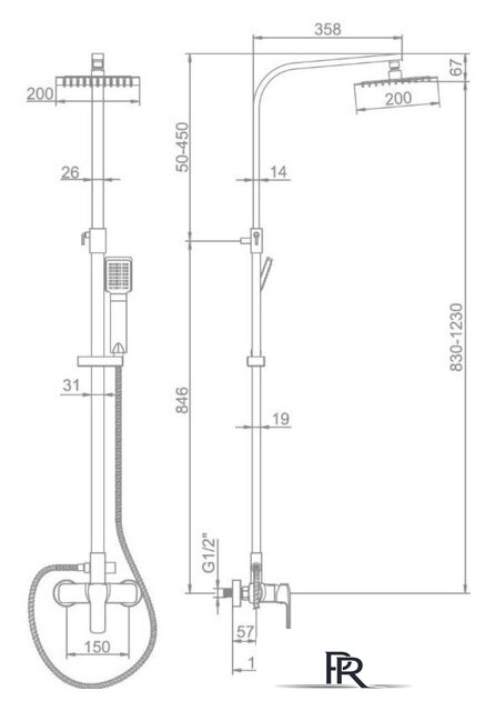 Душевая система  Ledeme L2458 - Изображение №2 — Интернет-магазин ПроЗаказ