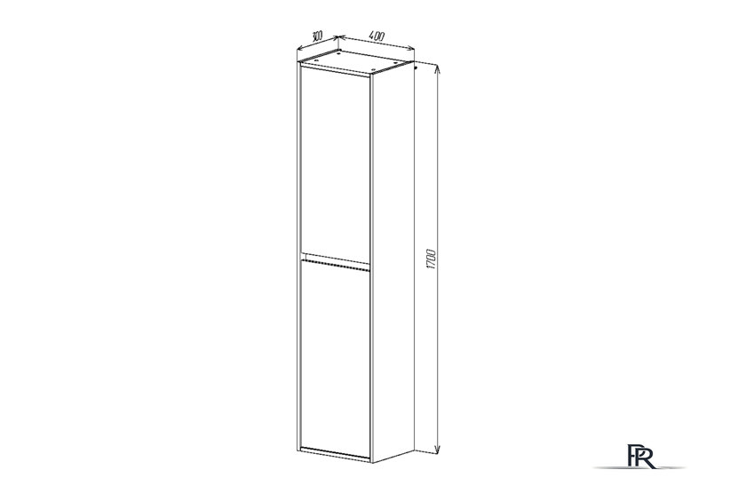  Viant Шкаф-пенал Люксембург VLUX400CH-PENP (черный) - Изображение №4 — Интернет-магазин ПроЗаказ