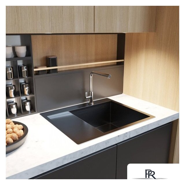 Кухонная мойка Mixline Pro 552929 (черный графит, с сифоном) - Изображение №4 — Интернет-магазин ПроЗаказ