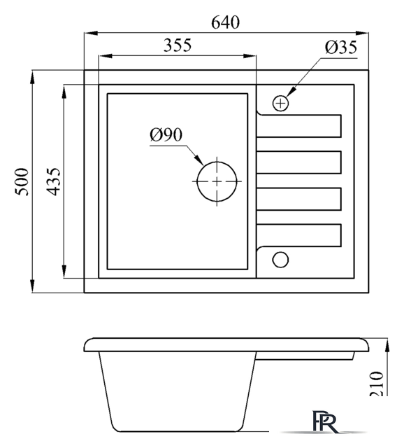 Кухонная мойка БелЭворс Vega (блэк) - Изображение №2 — Интернет-магазин ПроЗаказ