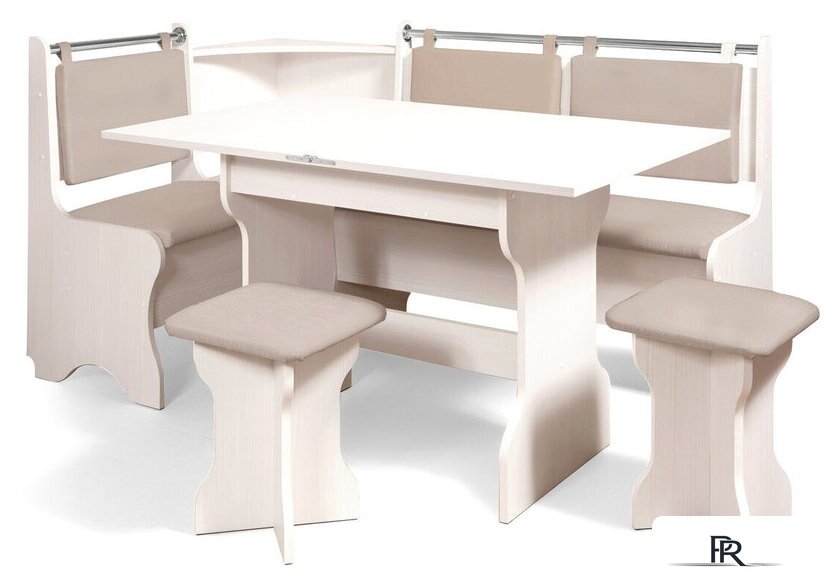 Обеденная группа Анмикс ЛДСП с кухонным уголком (бодега/кожзам капучино) - Изображение №1 — Интернет-магазин ПроЗаказ