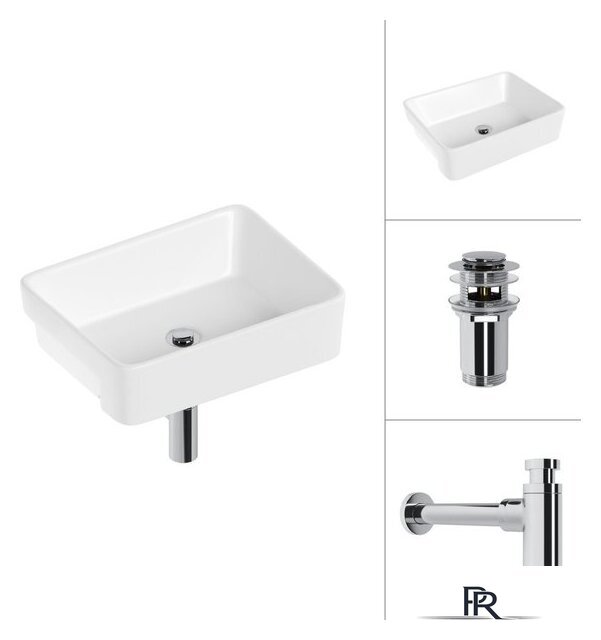 Умывальник Lauter 21675 + клапан 21190CH + сифон 21635CH (хром) - Изображение №1 — Интернет-магазин ПроЗаказ