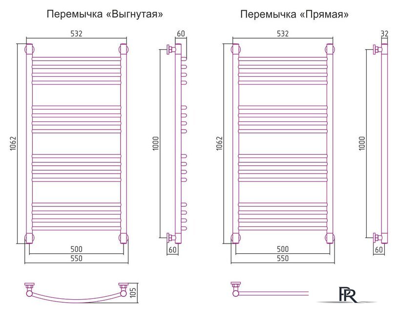 Полотенцесушитель Сунержа Богема+ 1000x500 15-0221-1050 - Изображение №3 — Интернет-магазин ПроЗаказ