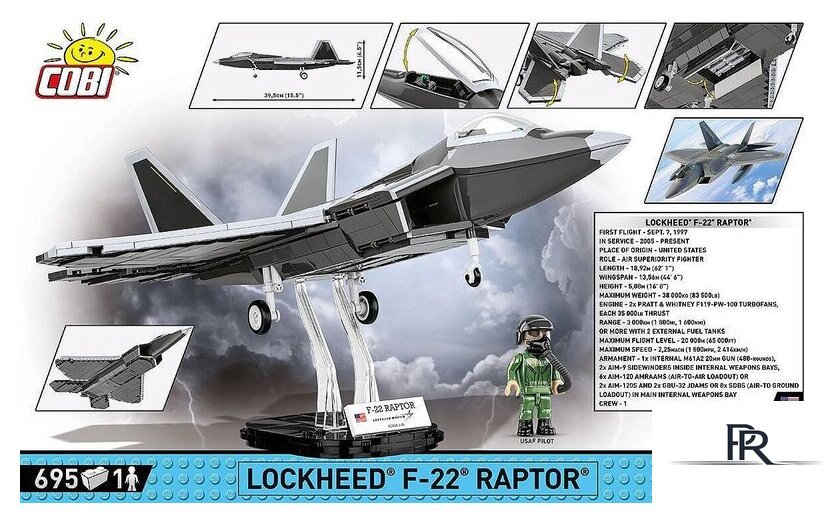 Конструктор Cobi Armed Forces Lockheed F-22 Raptor - Изображение №5 — Интернет-магазин ПроЗаказ