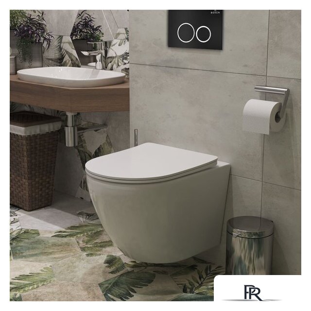 Унитаз подвесной Roxen Antares One Rimless 6 в 1 StounFix Dual Fresh 506406 (кнопка: черный матовый) - Изображение №11 — Интернет-магазин ПроЗаказ