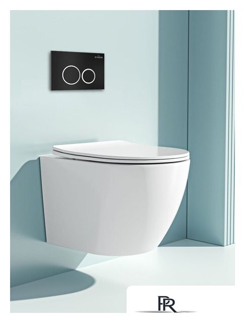 Унитаз подвесной Roxen Antares One Rimless 6 в 1 StounFix Dual Fresh 506406 (кнопка: черный матовый) - Изображение №7 — Интернет-магазин ПроЗаказ