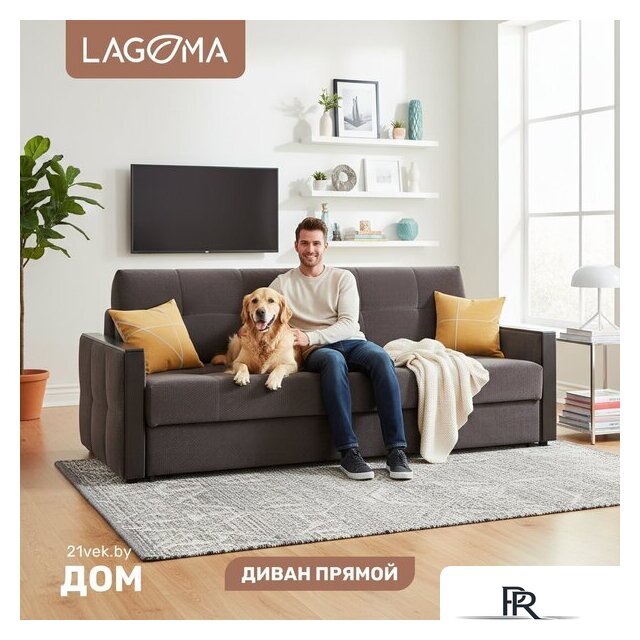 Диван Lagoma Риано (Citar N 04 Antracite/венге) - Изображение №1 — Интернет-магазин ПроЗаказ