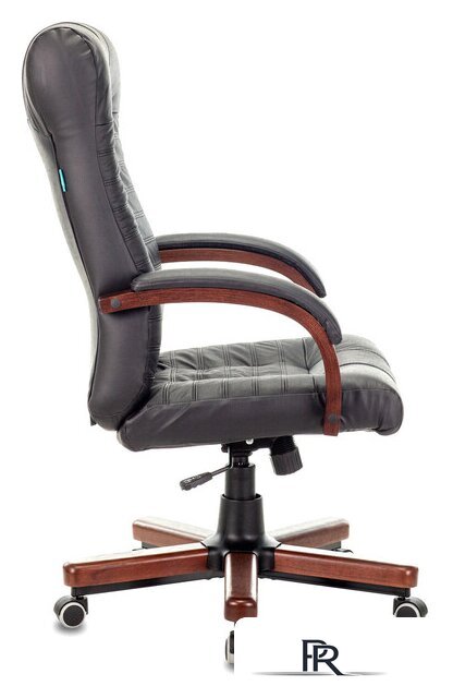 Офисное кресло Бюрократ KB-10WALNUT/B/LEATH (черный) - Изображение №4 — Интернет-магазин ПроЗаказ