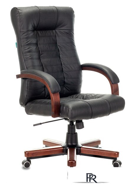 Офисное кресло Бюрократ KB-10WALNUT/B/LEATH (черный) - Изображение №1 — Интернет-магазин ПроЗаказ