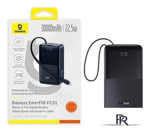 Внешний аккумулятор Baseus EnerFill FC51 Bipow2 Pro Power Bank 30000mAh (черный) - Изображение №3 — Интернет-магазин ПроЗаказ