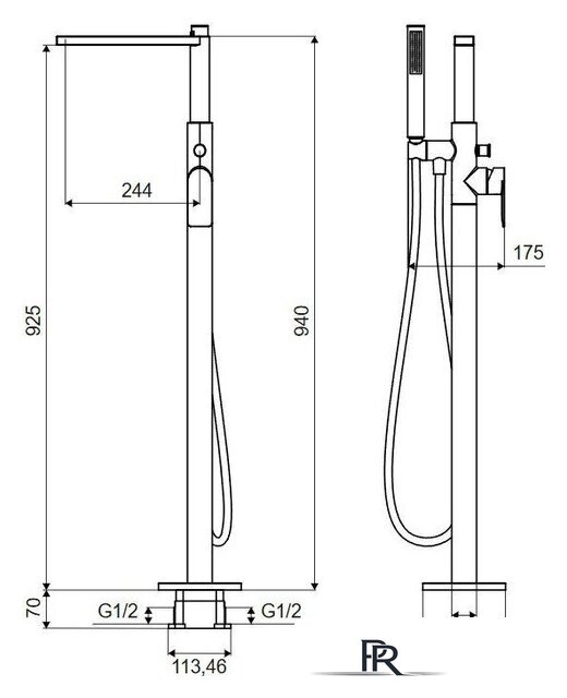 Душевая система  Excellent Glad ARNL.1155BS (матовый черный) - Изображение №2 — Интернет-магазин ПроЗаказ