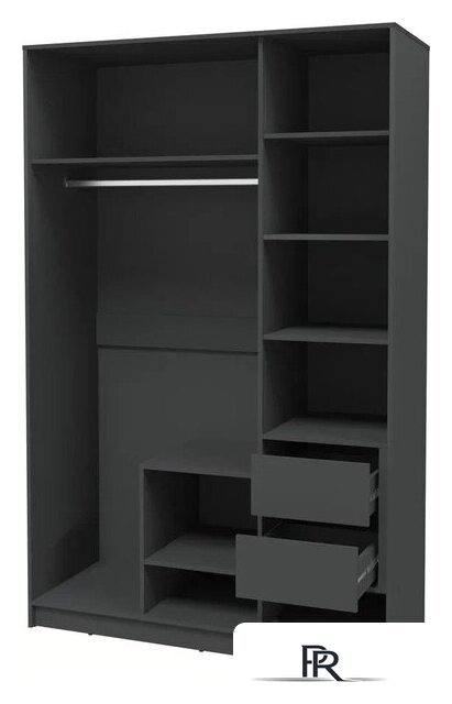 Шкаф распашной Интерлиния Концепт Тренд КТ-Ш3(з) (антрацит/черный) - Изображение №2 — Интернет-магазин ПроЗаказ