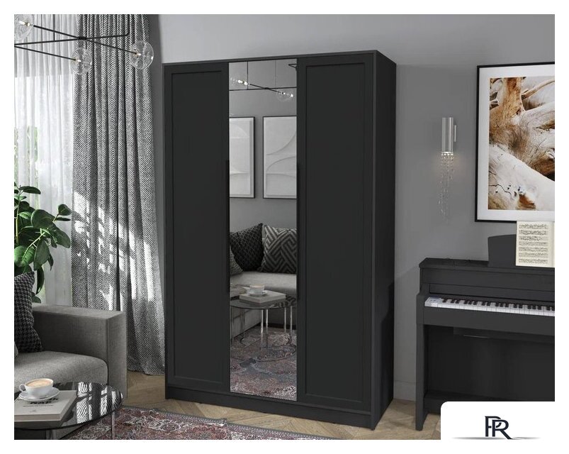 Шкаф распашной Интерлиния Концепт Тренд КТ-Ш3(з) (антрацит/черный) - Изображение №5 — Интернет-магазин ПроЗаказ