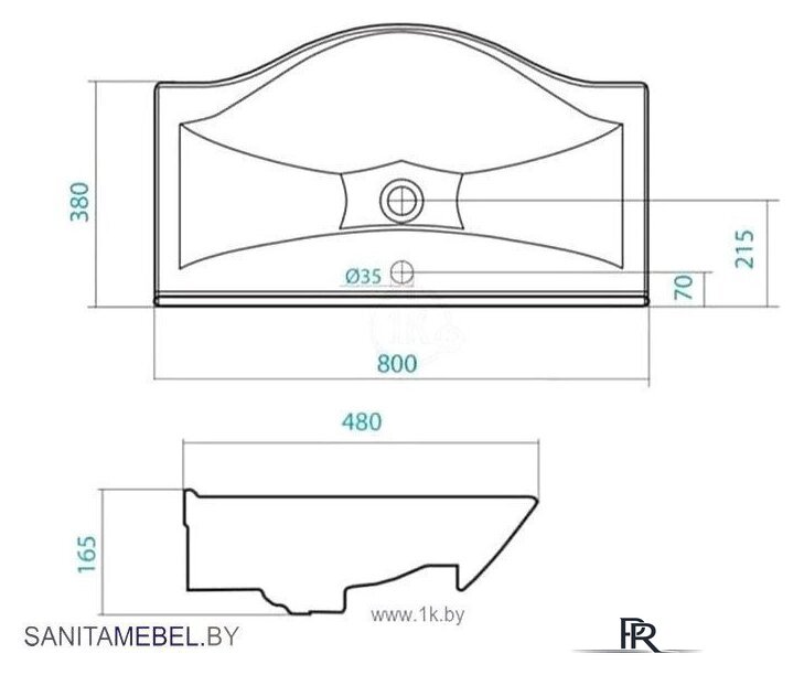  СанитаМебель Тумба под умывальник Эмили-601.800 (белый) - Изображение №4 — Интернет-магазин ПроЗаказ