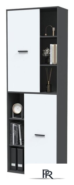 Шкаф распашной Интерлиния Skill-22 (2) (антрацит/белый) - Изображение №3 — Интернет-магазин ПроЗаказ