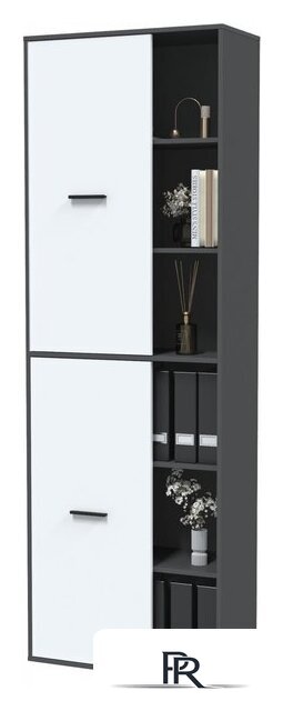 Шкаф распашной Интерлиния Skill-22 (2) (антрацит/белый) - Изображение №2 — Интернет-магазин ПроЗаказ