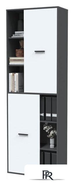 Шкаф распашной Интерлиния Skill-22 (2) (антрацит/белый) - Изображение №4 — Интернет-магазин ПроЗаказ