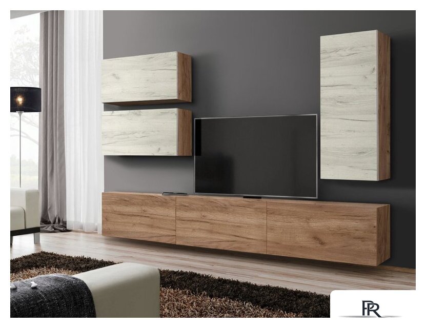 Стенка Артём-Мебель Венеция СН 121.01 (дуб крафт белый/дуб крафт табачный) - Изображение №5 — Интернет-магазин ПроЗаказ